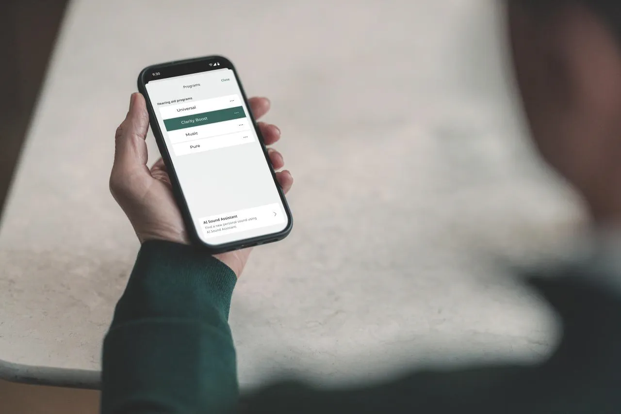 WIDEX AI HEARING AIDS RIC Mobile Program APP Clarity Boost