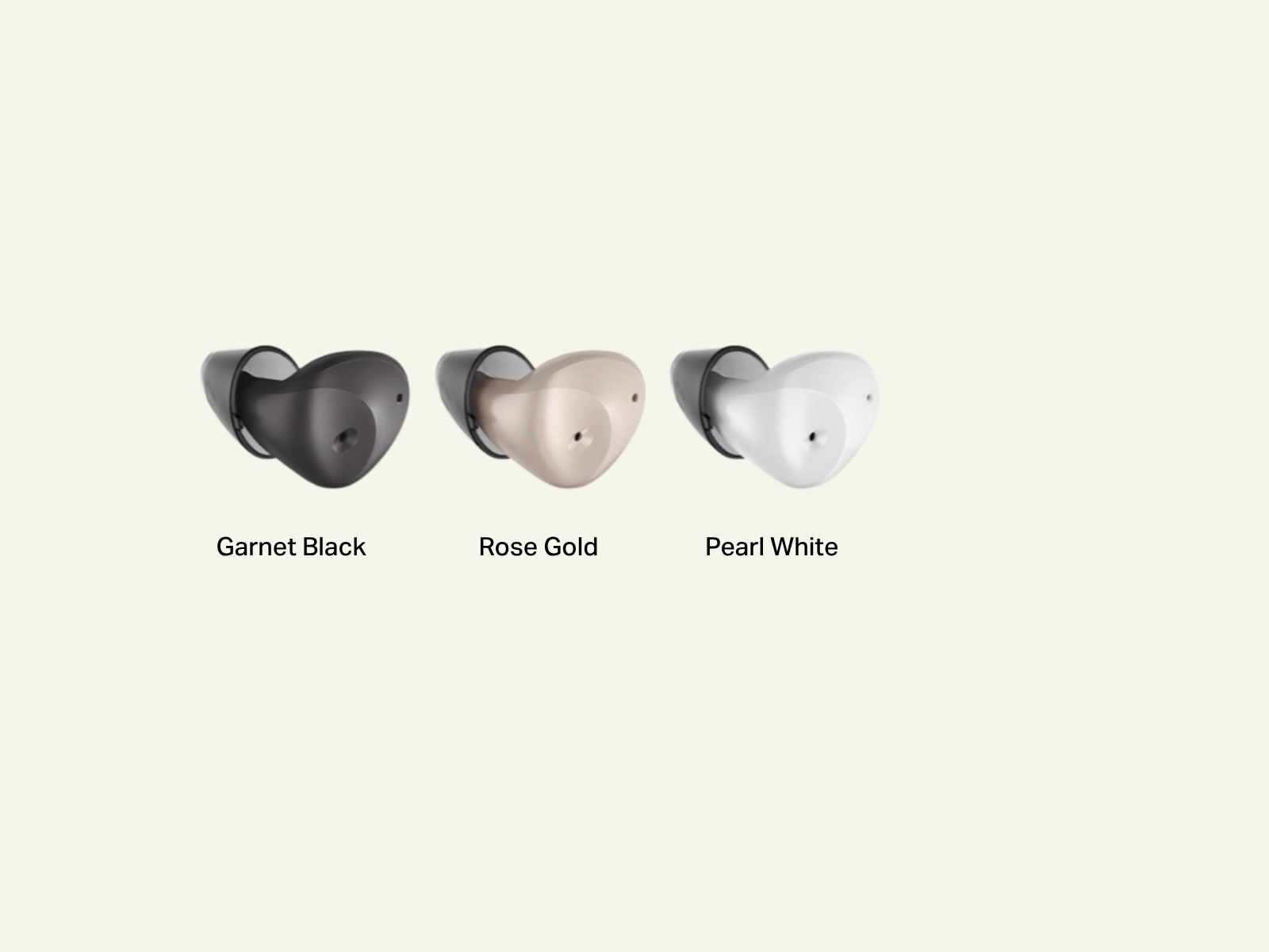 Signia Active Mini Colour Choices, Garnet Black, Rose Gold, Pearl White