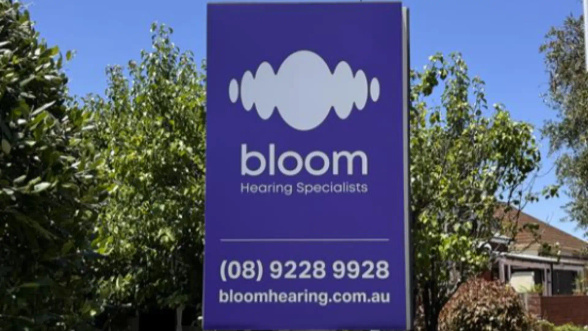 Bloom Hearing Specialists sign outside of North Perth store