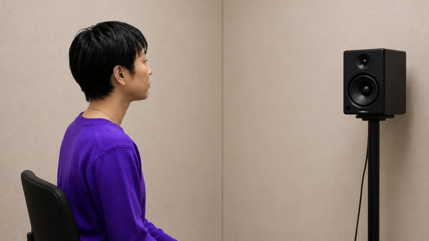 補聴器の効果測定の様子