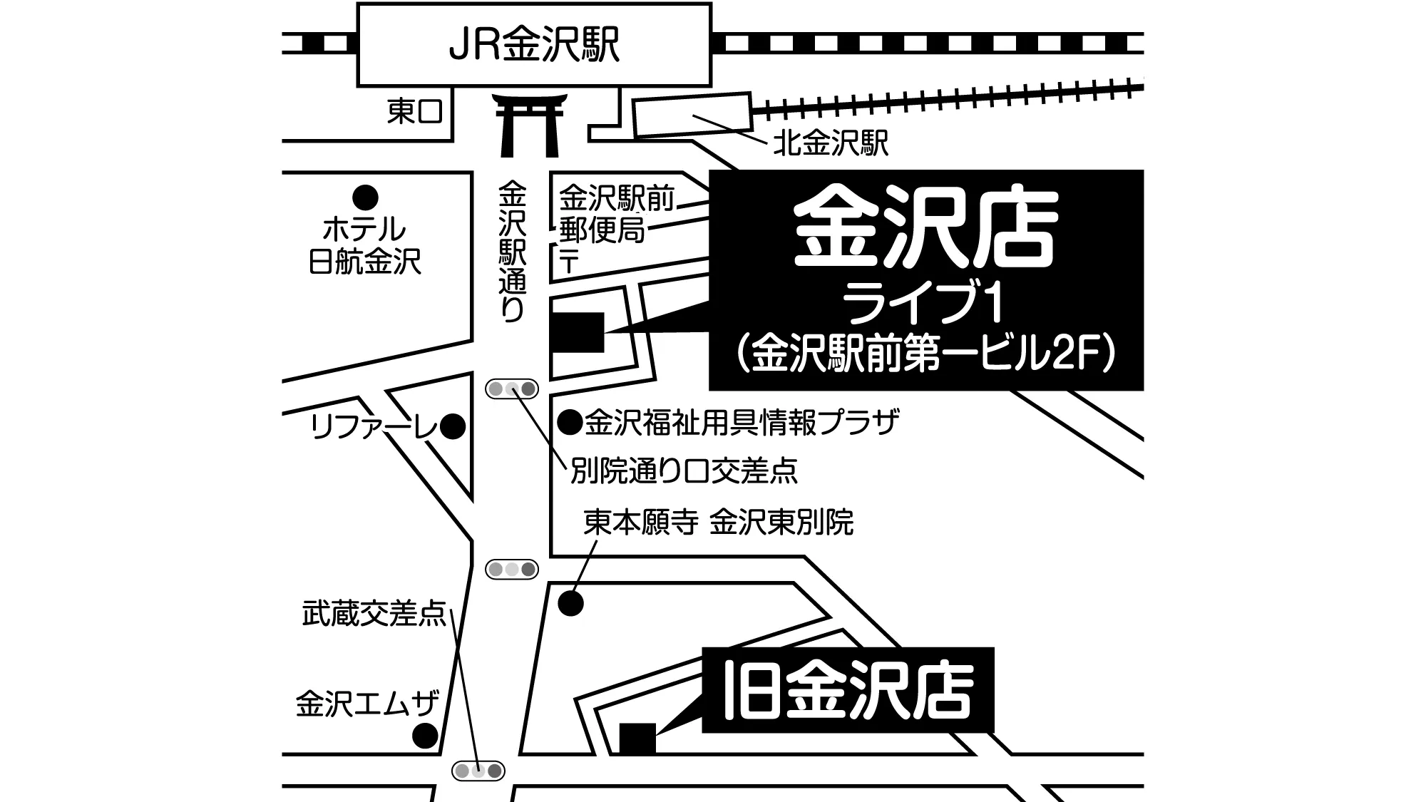 補聴器専門店ブルーム金沢店の地図