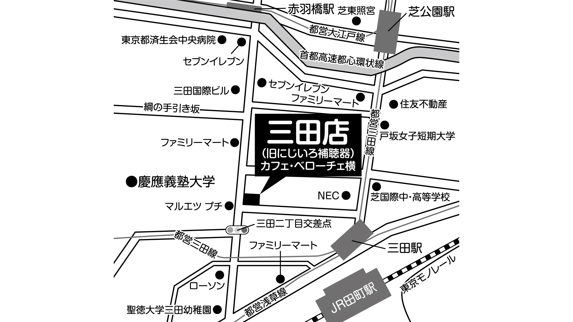 補聴器専門店ブルーム三田店の地図