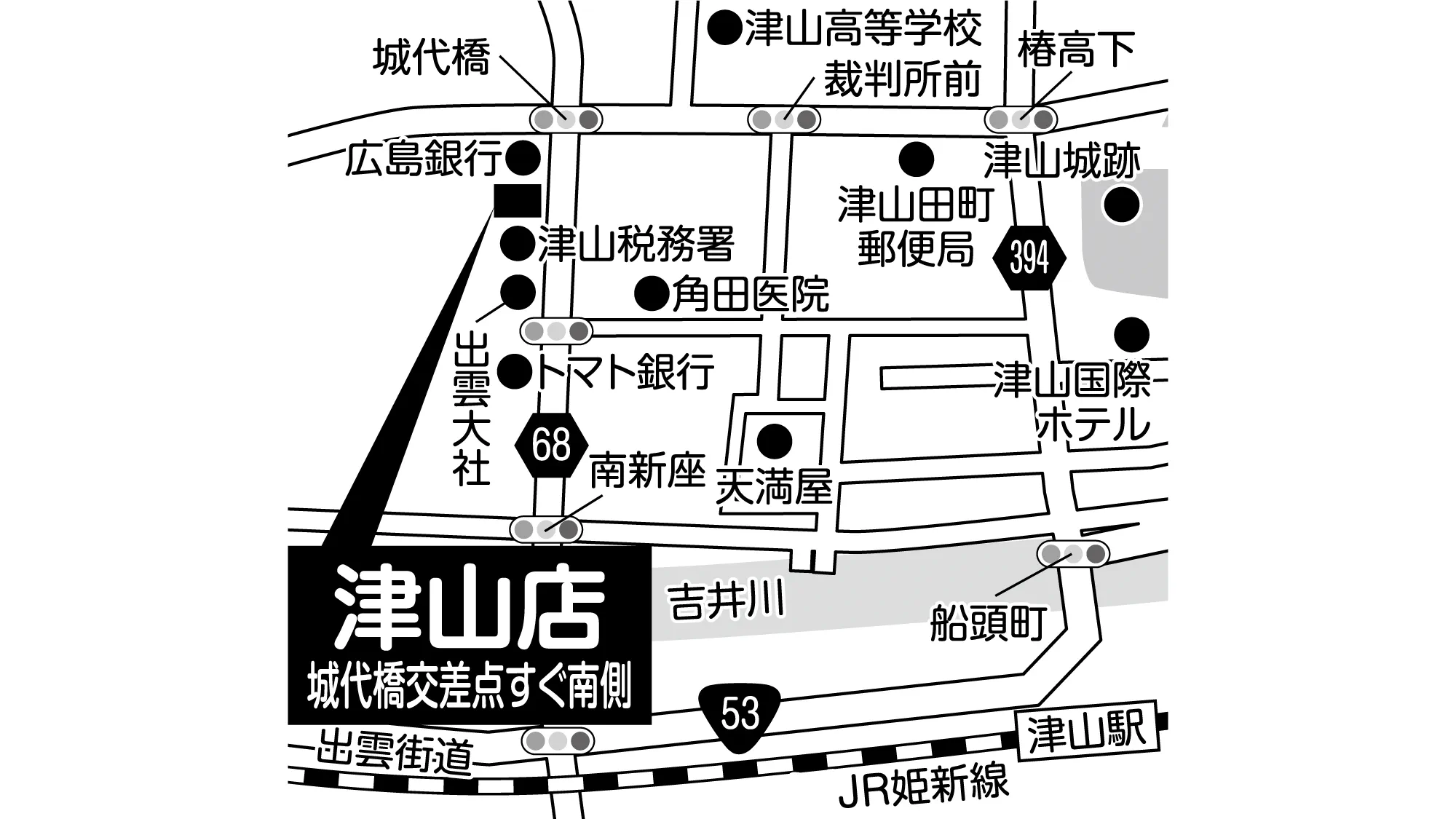 補聴器専門店ブルーム津山店の地図