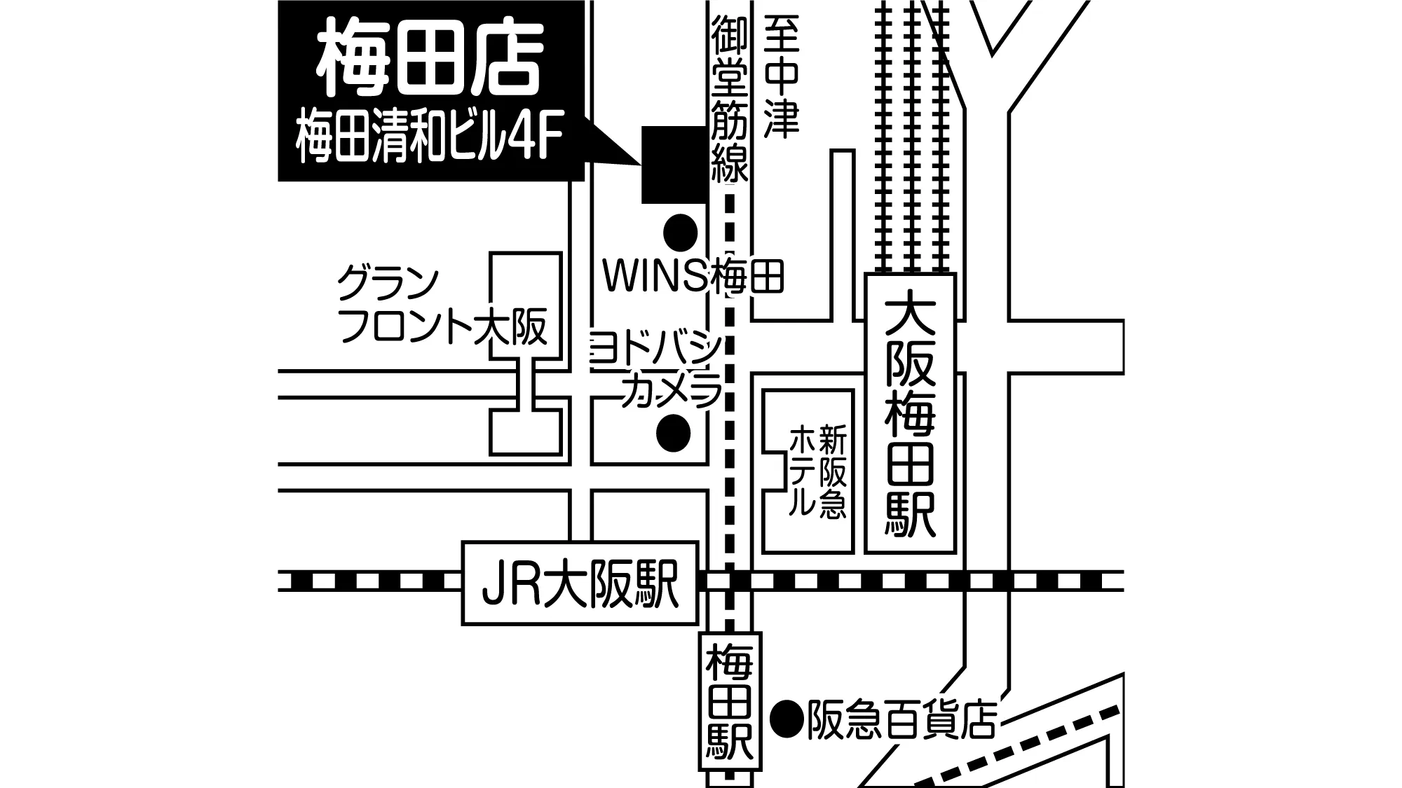 補聴器専門店ブルーム梅田店の地図