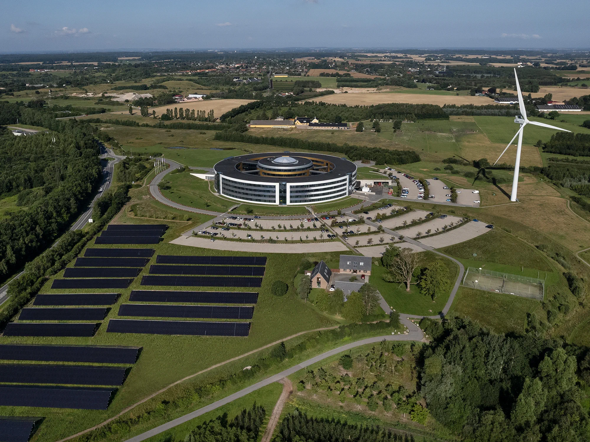 WSA headquarter in Denmark - the office and production being C02 neutral because of the windmill.