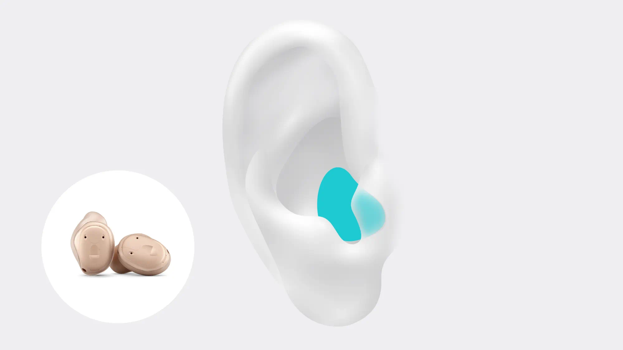 Widex Allure ITE illustrated worn in the ear