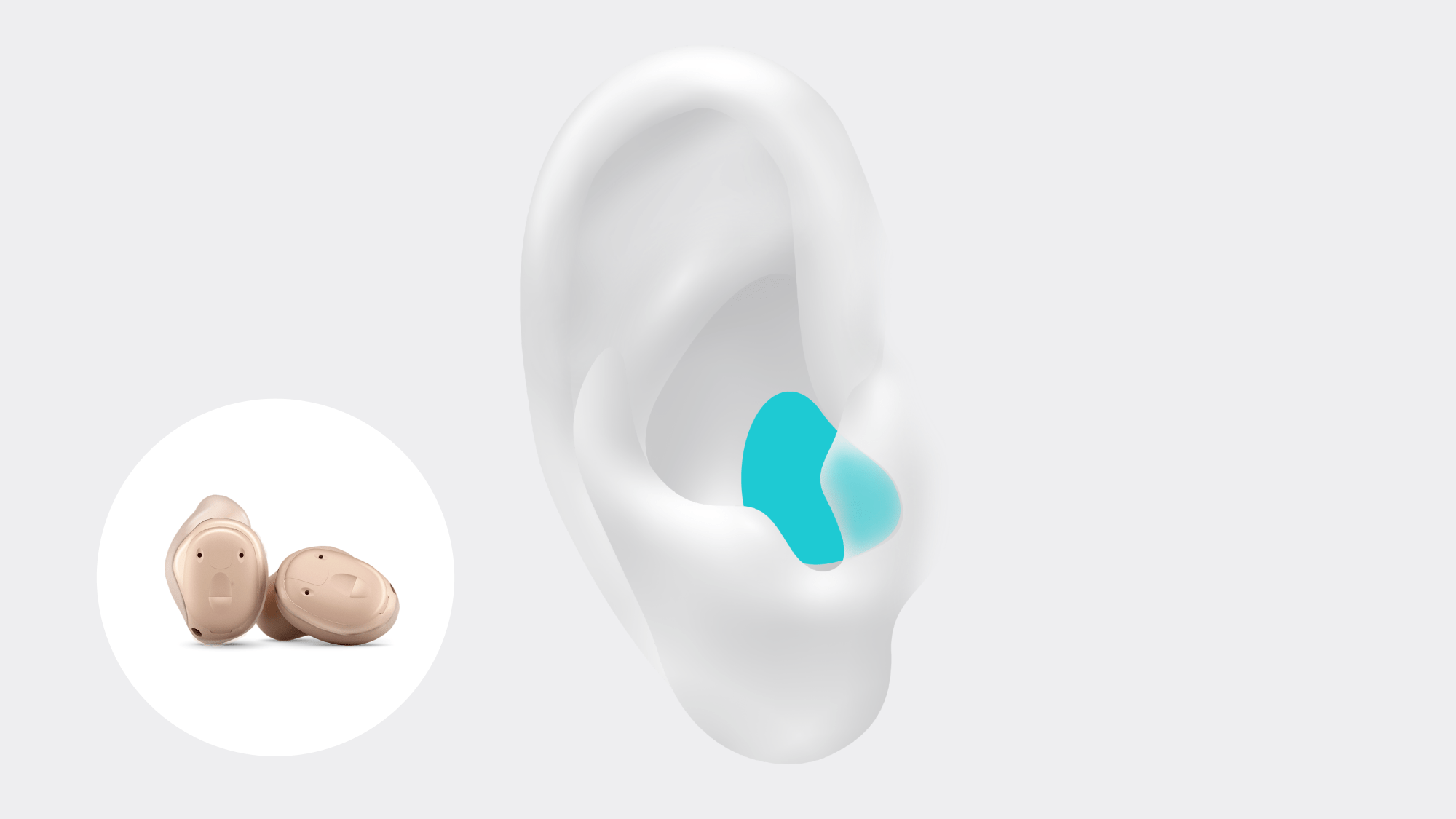 Widex Allure ITE illustrated worn in the ear