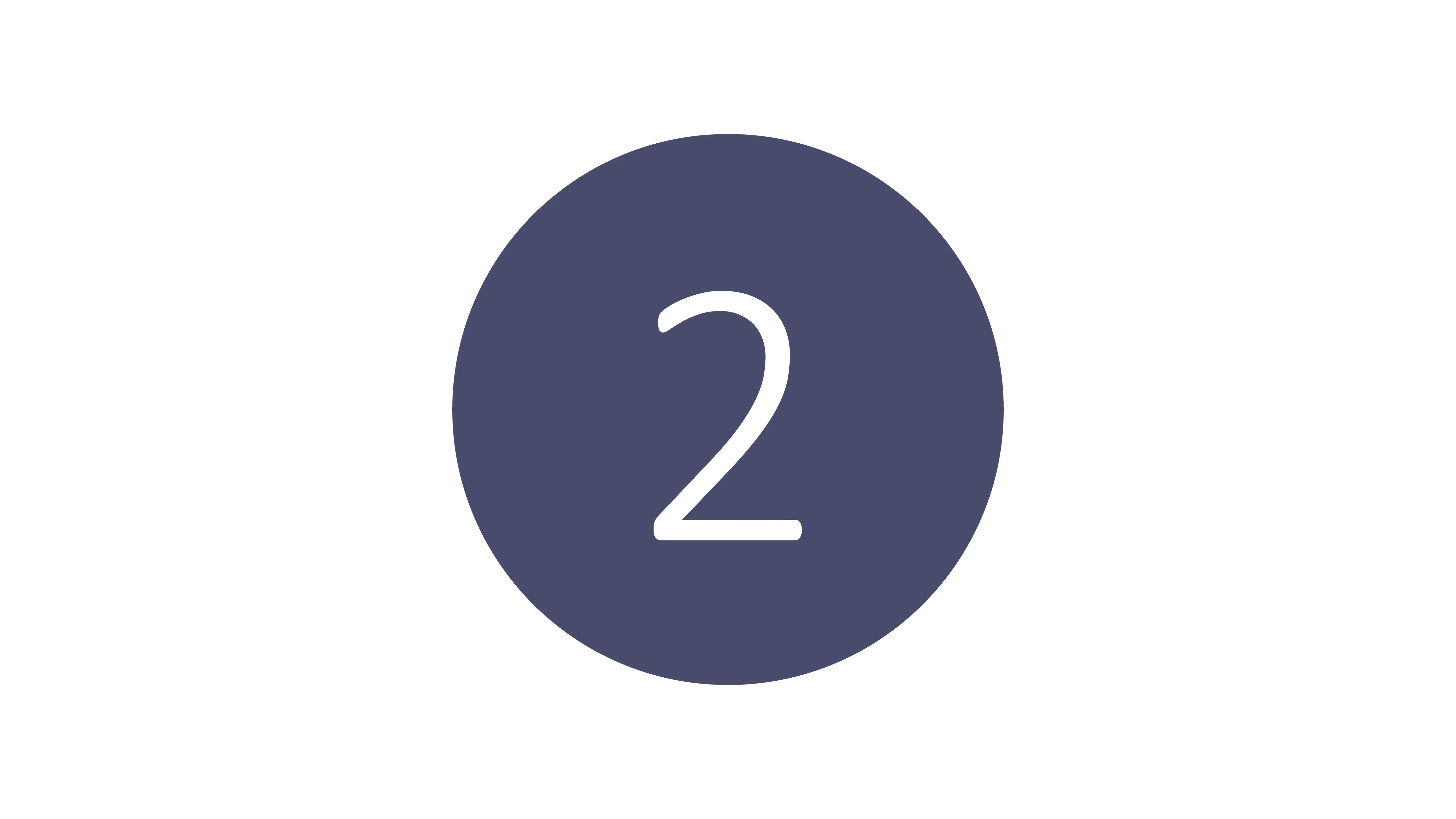 Die Zahl 2 im Kreis.