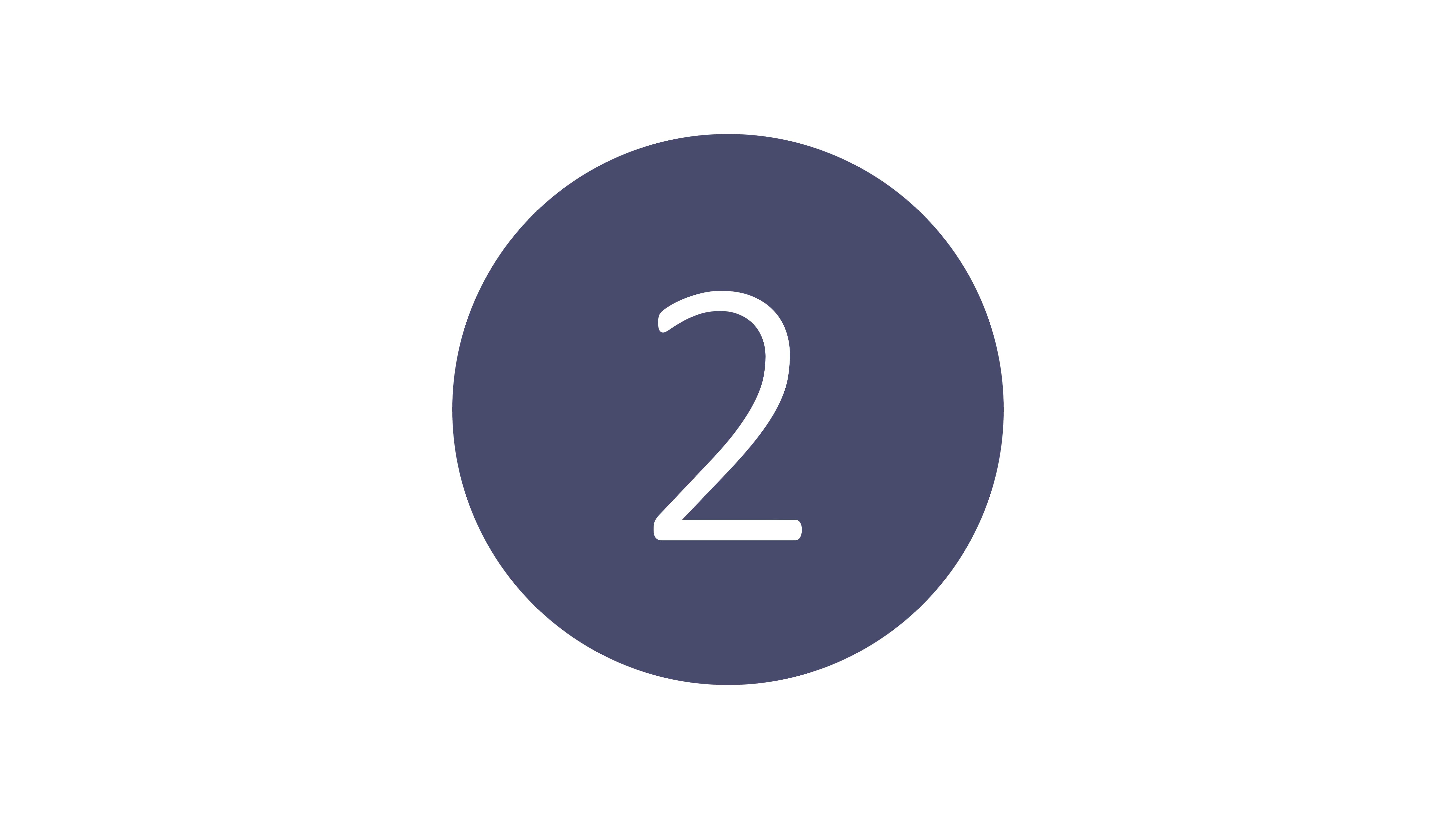Die Zahl 2 im Kreis.