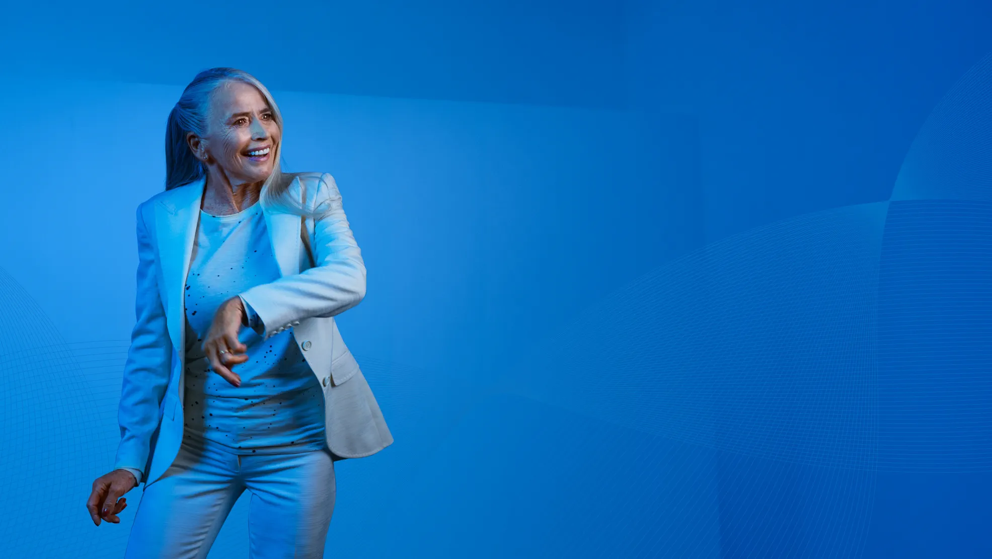 Woman dancing wearing Signia AX hearing aids