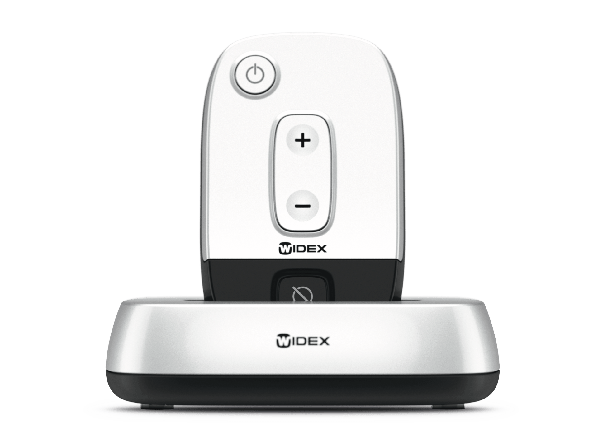 Widex TV DEX device streaming high-quality TV audio directly to Widex hearing aids for clear, personalized sound.