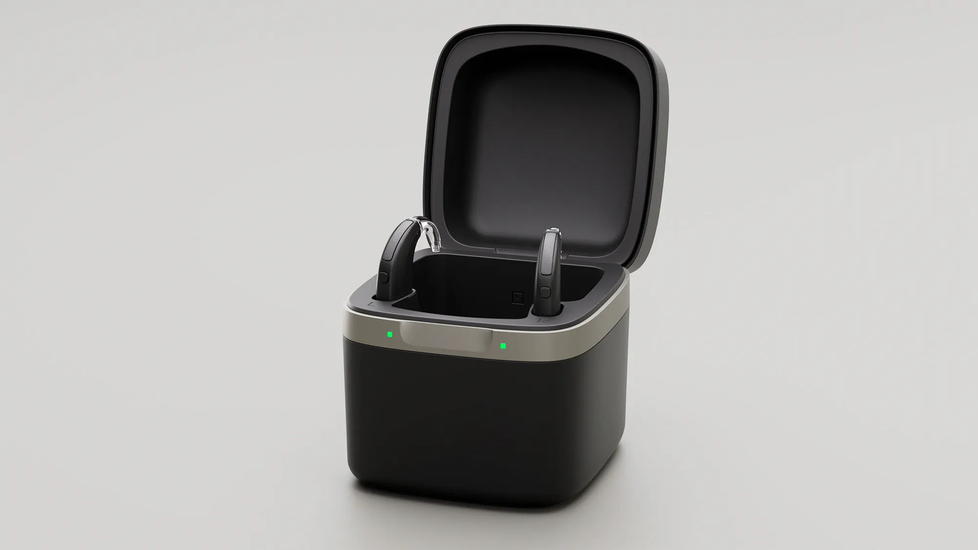 Widex Allure BTE R D hearing aids a charger cleaning and charge the hearing aids to maintain them.
