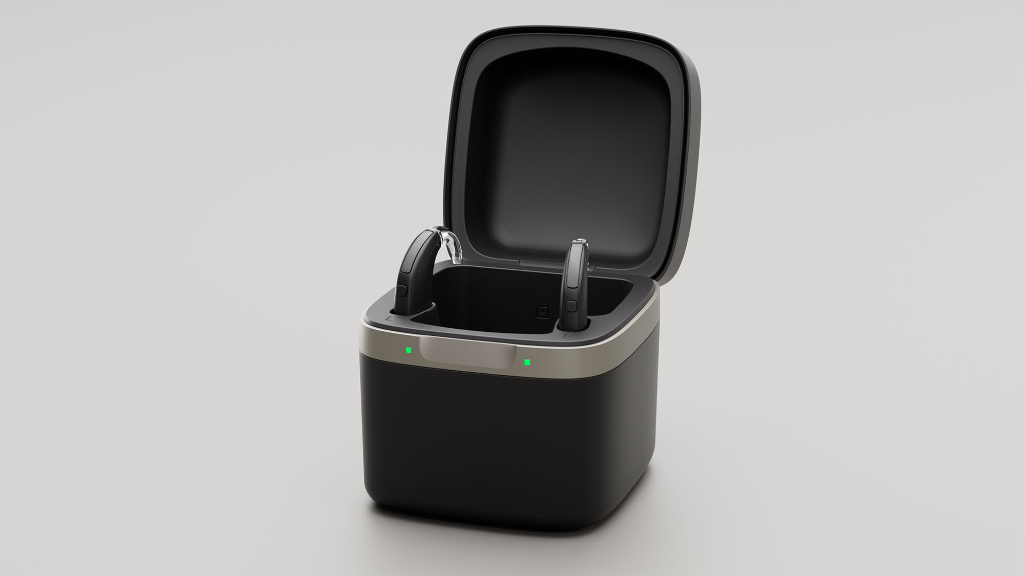 Widex Allure BTE R D hearing aids a charger cleaning and charge the hearing aids to maintain them.
