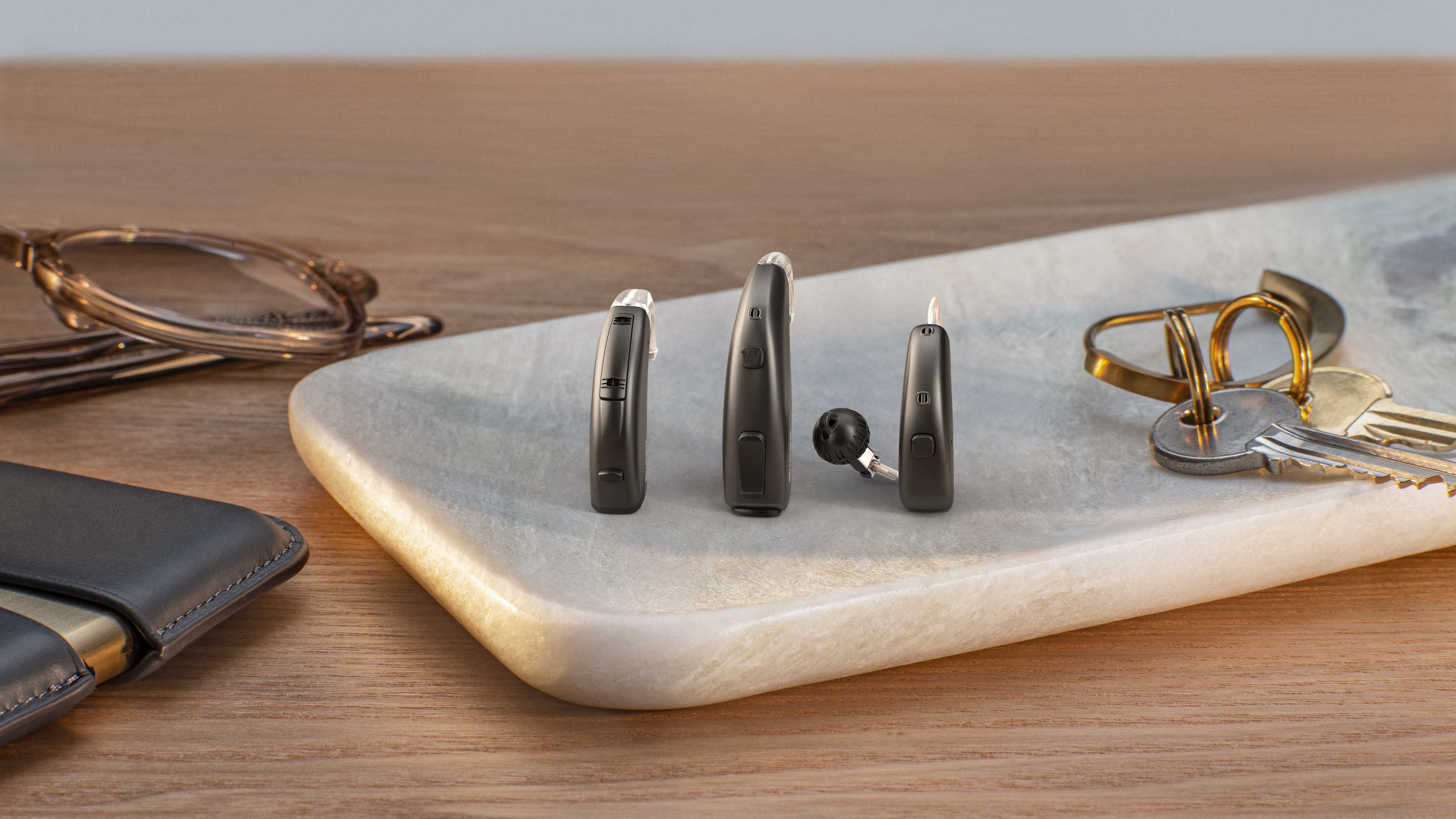 Showing Widex behind the ear (BTE) hearing aids. Choose the right style and best fit for your hearing loss. 
