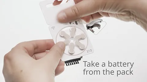 Tutorial demonstrating how to change the battery in various hearing aids.