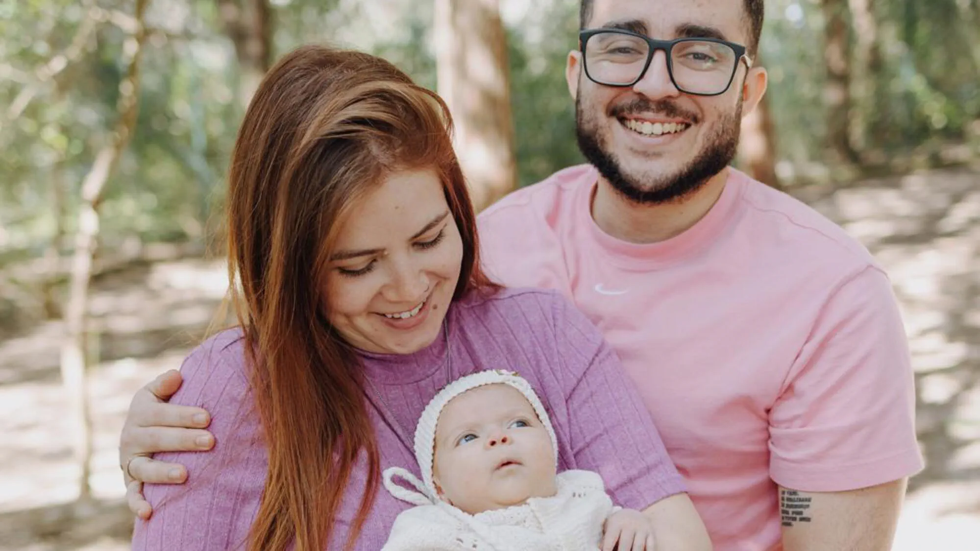 foto de família com bebé