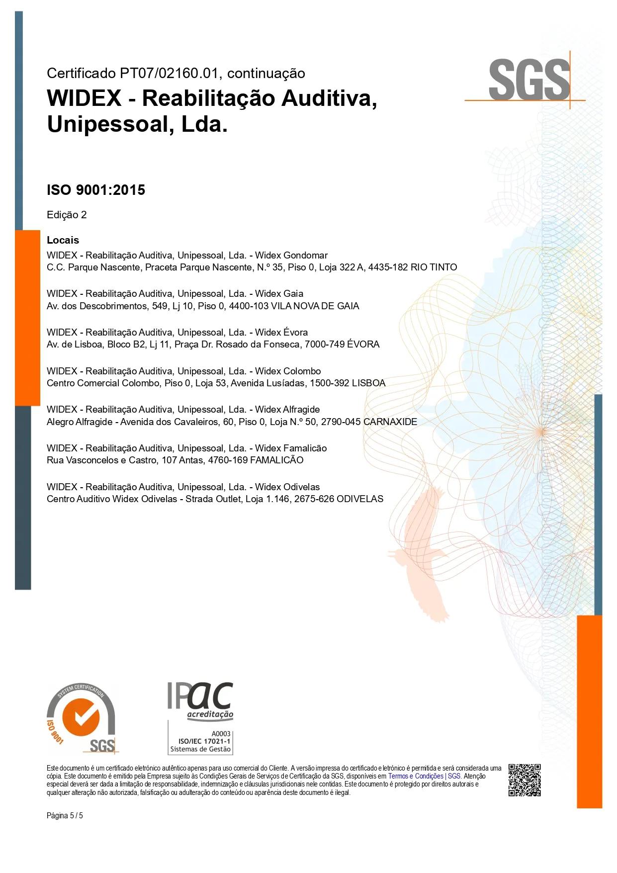 Certificato SGS ISO 9001