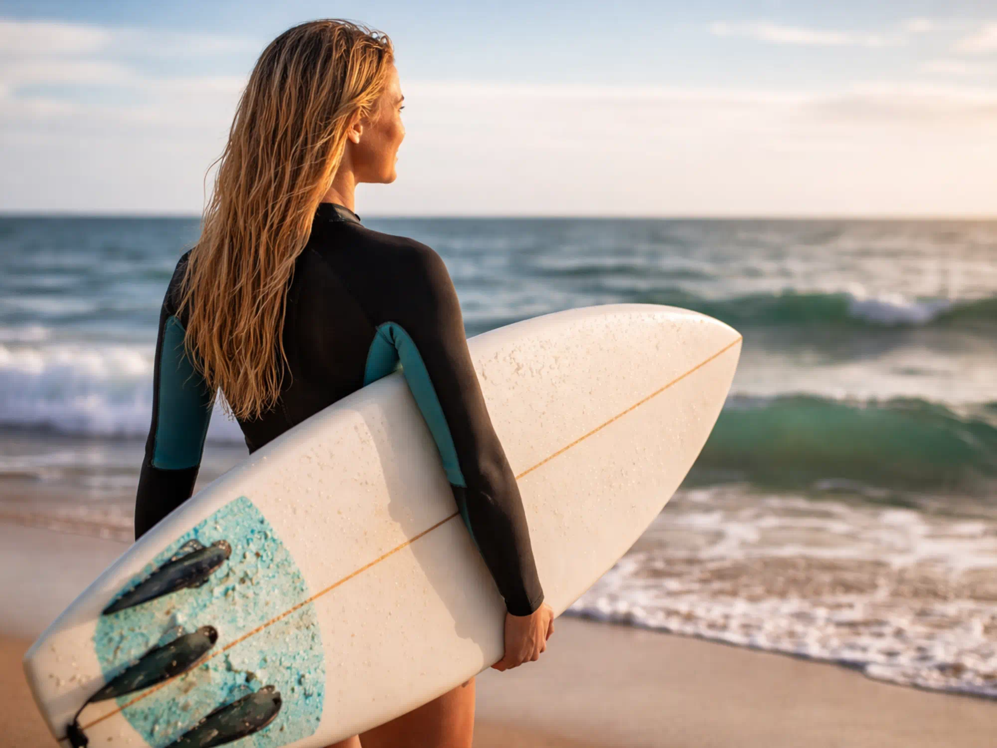 Mulher a fazer surf